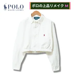 ポロ ラルフローレン クロップド丈 ジップアップ シャツジャケット M 相当(表記 L)   ホワイト 90s USA製 Polo Ralph Lauren ボタンダウン ダブルジップ 刺繍ロゴ ポニー ストリート オックスフォード Y2K 古着 B352