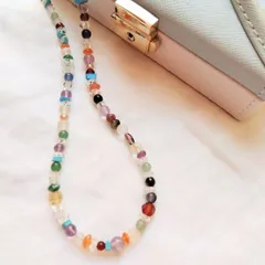 ハンドメイドネックレス　mini天然石ネックレス