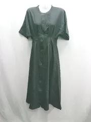 ◇ ⊂ ◎●未使用● SENSE OF PLACE ウエストタック シャツ風 半袖 ロング丈 ワンピース サイズ1 ブラック レディース E  【1409240027898】