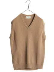 【お得なクーポン配布中!】 80s USA製 エルエルビーン ニット ベスト メンズ M 古着 旧タグ ヴィンテージ LLBEAN ラム ウール Vネック プルオーバー 重ね着 無地 薄手