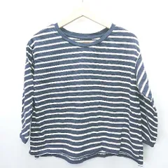 ◇ URBAN RESEARCH アーバンリサーチ ボーダー柄 長袖 カットソー サイズfree ネイビー ホワイト レディース E  【1407180054790】