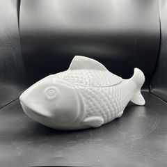 ラ・ポルチェラーナビアンカ　クリーマー　鯉　魚　陶磁器　イタリア