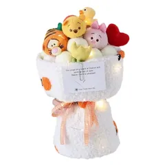 新品 くまのプーさん ハローキティ ぬいぐるみ花束 フラワー かわいい 枯れない花 造花 贈り物 ギフト お見舞い プレゼント 誕生日 記念日 母の日 (プーさん)
