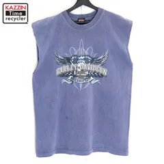 00s USA製 HARLEY DAVIDSON モーターサイクル バイカー イーグル ノースリーブ 半袖Ｔシャツ メンズ 表記XLサイズ