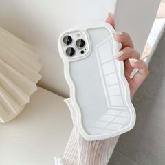 新品 UEEBAI 対応 iPhone 12/iPhone 12 Pro 6.1 inch 用の ケース ソフト TPU カバー 可愛い おしゃれケース 透明 ウェーブ デザイン スマホケース ワイヤレス充電対応 軽量 薄型 耐衝撃 人気 波型 バンパー スマ