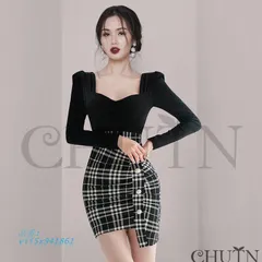 ミニ丈タイトワンピースレディース 夏服新作 スクエアネック ドッキングワンピース長袖 パーティードレスタイトワンピースミニ着痩せ 上品 20代30代 二次会  vii5x941861