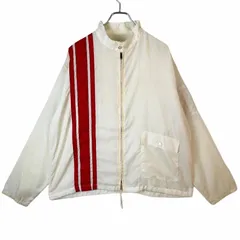 Efertナイロンジャケットレーシングジャケットドッグイヤーカラー白オフホワイト赤レッドvintageヴィンテージ40918