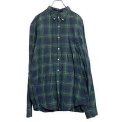 J.CREW 長袖 チェックシャツ XL ネイビー グリーン ジェイクルー ビッグサイズ ボタンダウン 古着卸 アメリカ仕入 a701-6137