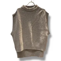 ADAWAS アダワス カシミヤブレンド ニットベスト ウール カシミヤ  フリーサイズ ニット ベスト 冬  ベージュ  カジュアル ベーシック レディース 秋 ゴーゴー古着マルイ草加店112H