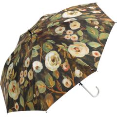 傘 アーチストブルームシリーズ～ジャンプ傘（晴雨兼用）～（シルビア ヴァシレバ「インディゴ アンド ゴールド ブランチズ」）  花柄 長傘 紫外線 UVカット 華やか かわいい フラワー 小物 5Lサイズ