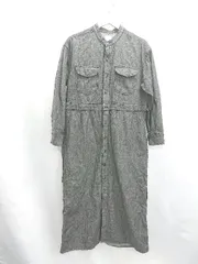 ◇ ⊂ Lee リー ROSSO 別注 belted denim dress 長袖 ロング ワンピース サイズF ダークグレー レディース E  【1503060043707】