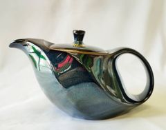 常滑焼　流線型ティーポット  360ml   茶こし付き 日本製　ブルー系