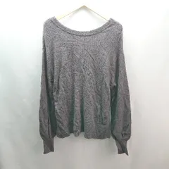 ◇ who's who Chico バックボタン サイドスリット 大人っぽい 綺麗め 長袖 ニット サイズF グレー レディース E  【1309040090798】