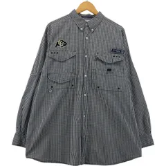 古着 コロンビア Columbia PFG ギンガムチェック ボタンダウン 長袖 フィッシングシャツ メンズXL相当/eaa555601