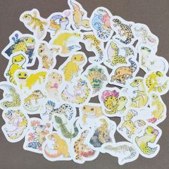 【商品番号S01】　レオパードゲッコーのフレークシール　ヒョウモントカゲモドキ　爬虫類　シール　ヤモリ　レオパ