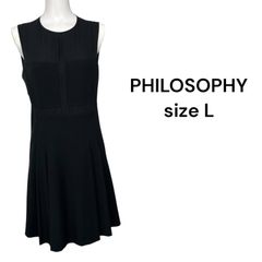 ◇ PHILOSOPHY フィロソフィ― ワンピース 膝丈 ノースリーブ サイズI42、L 黒 レディース S5T012