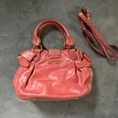 【超希少❗️】miu miu レザーハンドバッグ ショルダーバッグ ピンク リボン 超希少❗️】miu miu レザーハンドバッグ ショルダーバッグ