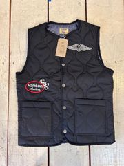 VANSON　バンソン  キルティングベスト　QUILTING VEST  ブラック｜（884V345）