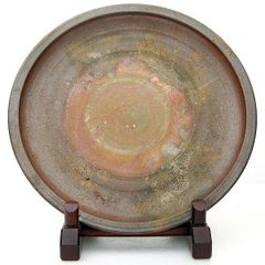 備前焼 希少47cmの大皿 大型 飾り皿 陶芸 焼き締め プレート 灰被り