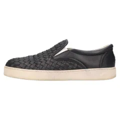 BOTTEGA VENETA (ボッテガヴェネタ) イントレチャート レザースリッポン スニーカー ブラックのサムネイル