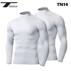 【 THESEUS 】 テセウス  TN14 ホワイト 同色２枚セット メンズ シャツ インナー 長袖 コンプレッションウェア スポーツ ジム ランニング サッカー ウェア ゴルフ 春 夏 秋 冬 丸首  冷感 速乾 軽量 伸縮性