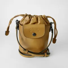 新品 ロンシャン LONGCHAMP ショルダーバッグ ル プリアージュ エクストラ XS バケットバッグ タバコ