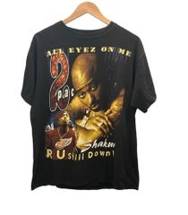 ラップT RAP-T Vintage Hip Hop Tupac 2PAC SHAKUR R U Still Down? WONDER IT HEAVEN GOT A GHETTO ヴィンテージ rap tee  Tシャツ ブラック 101MT-2736