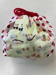 ハンドメイド　巾着袋　おかず柄