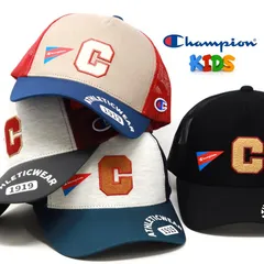 Champion メッシュキャップ キッズ チャンピオン キャップ 帽子 キッズ  メッシュ素材 子供用 帽子 Champion Kids かっこいい帽子 野球帽 ワッペンキャップ UV アメカジ ジュニア【TB】