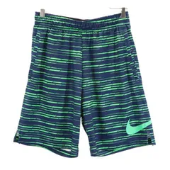 ナイキ トレーニング 総柄 ショートパンツ L ネイビー×グリーン NIKE スポーツ メンズ 【中古】  【230717】 メール便可