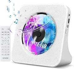 CDプレーヤー 卓上置き式 ラジカセ 多機能 防塵透明カバー付き Bluetooth/CD/FM/USB/AUXなどに対応 ラジオ LEDディスプレイ リモコン付き 音楽再生/語学学習/胎児教育 PSE認証済み