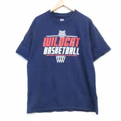 XL/古着 ヘインズ 袖 Tシャツ メンズ バスケットボール コットン クルーネック 紺 ネイビー 25aug27 中古 半袖