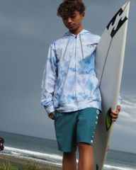 【SALE】2024春夏 新品【BILLABONG/ビラボン】【FOR SAND AND WATER】 SURF FLEX ZIP 水陸両用ラッシュパーカー TYE メンズ BE011-860