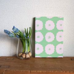 「 kasumi sou dot ( green pink ) 」ファブリックパネル