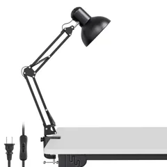 Lepro アームライト led デスクライト クランプ スタンド電気 アームスタンド スイング E26口金 電球別売り【目に優しい/led電球/スマート電球/植物育成用ライト対応/ランプ交換可能/電源コード160cm】 卓上ライト人気 高輝度 お