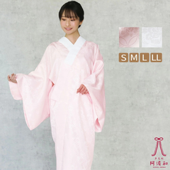 長襦袢 洗える 半衿付き 通年用 仕立て上がり 【S -LL 全2色】｜長じゅばん ポリエステル 白 ピンク 和装 着物 レディース njyux154