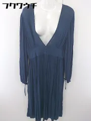 ◇ AZUL BY MOUSSY アズール バイマウジー 長袖 膝下丈 ガウン ワンピース サイズ M ネイビー レディース  【1112130001686】のサムネイル