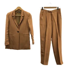 【美品】  ESTNATION / エストネーション | セットアップ / レーヨン 1B テーラード ジャケット 総裏地 / タック スラックス パンツ 裏地付き | 36 | ブラウン | レディース