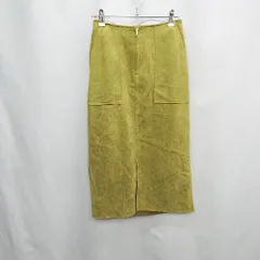 ◇ Θ YECCA VECCA イェッカ ヴェッカ 無地 膝下丈 タイト スカート サイズF イエロー系 レディース E  【1505130011180】