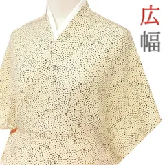 在庫処分 小紋 ベージュ 水玉 ドット 玉 霰 あられ 正絹 丹後ちりめん 友禅染 未仕立て 反物 お洒落着 カジュアル モダン シンプル 涼しげ 爽やか 上品 可愛い お洒落 かわいい 粋 広幅 メンズとしても 和装 着物 No.4-0461
