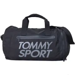 トミーヒルフィガー バッグ TOMMY HILFIGER ポリエステル スポーツ ダッフル ロゴ ラージ 2way 斜めがけ ショルダー ボストンバッグ ブラック 日本未発売モデル AU00751