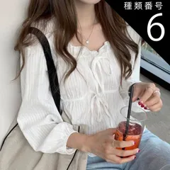 種類6：ブラック/M トップス ブラウス チュニック 袖あり 長袖 Vネック フレンチスクエア ペプラム シフォン フリル リボン かわいい 大人可愛い シンプル カジュアる 上品 おしゃれ かっこいい レトロ 大人可愛い ラブリー キュート ガーリー とろみ