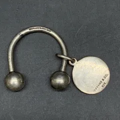 ♡極美品♡ TIFFANY＆Co ティファニー キーホルダー チャーム Tiffany & Co.] レザー インレイド ハート タグ キーリング (Tiffany
