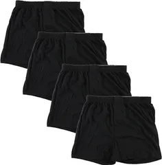 Y's factory メンズ 無地 ニット トランクス 前開き セット パンツ 下着 ブラック( ４枚セット ブラック,  3L)