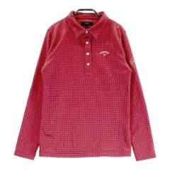 サイズ：M CALLAWAY キャロウェイ  長袖ポロシャツ 裏起毛 千鳥柄 レッド系 [240101509505] ゴルフウェア レディース ストスト