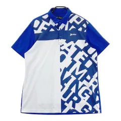 サイズ：3L SRIXON スリクソン 2022年モデル 半袖ポロシャツ 総柄 ブルー系 [240101324319]# ゴルフウェア メンズ ストスト