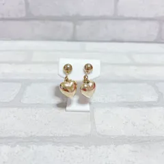 イヤリング　ゴールド　gold　ハート　デザイン　シンプル　アンティーク　ヴィンテージ　EL-0790