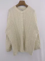 ◇ PAGEBOY ページボーイ ALICIA クルーネック ケーブル 長袖 ニット カーディガン サイズF アイボリー系 レディース P  【1307150005787】