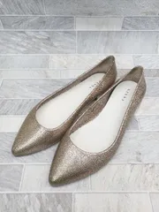 ◇ RANDA ランダ ポインテッドトゥ ラメ 大人女子 パンプス サイズS ブラウン マルチ レディース P  【1405230015937】