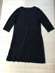 ト2412-20-3518 アンタイトル　UNTITLED ニット後ろ切替ワンピース　ネイビー　サイズ４